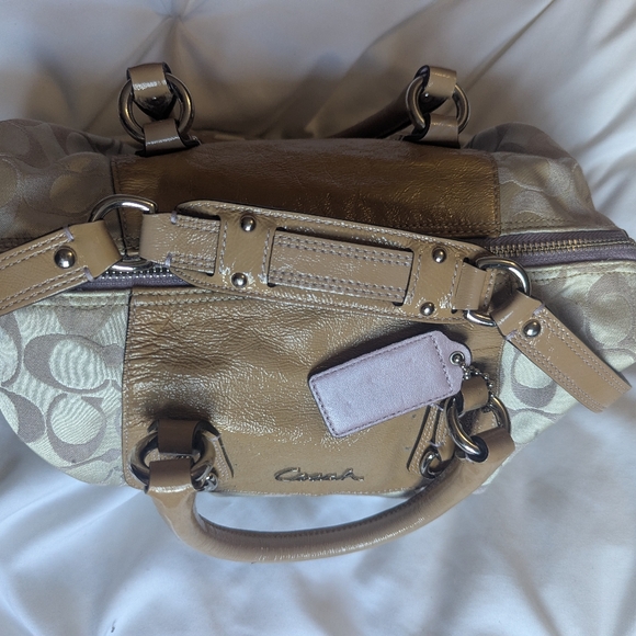 Coach Ashley Signature Sateen Satchel Bag - Picture 15 of 16